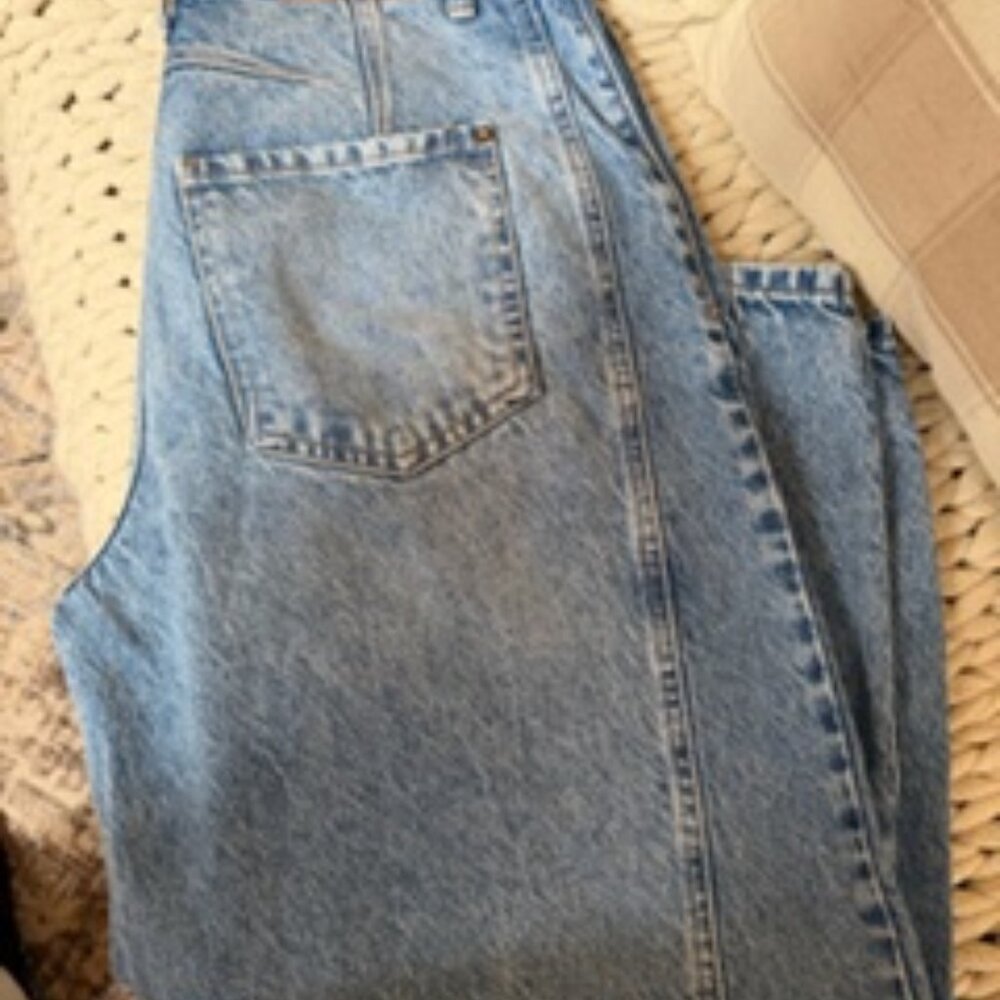 Free People Good Luck Barrel Jeans, medium wash, Size 28
